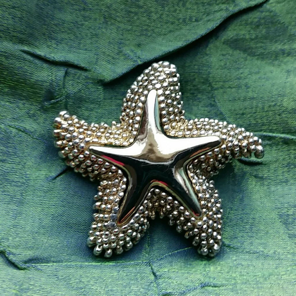 Vintage goldtone starfish pin and pendant